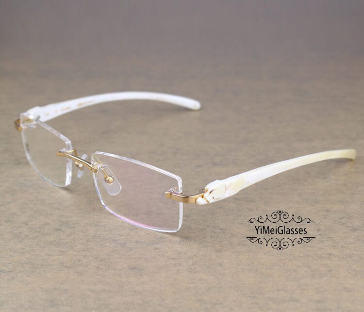 Cartier PANTHÈRE Rimless Horn EyeGlasses CT6738032 Yimeiglasses