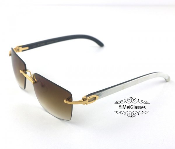 Cartier Double Color Horn Classic Rimless Sunglasses CT3524012