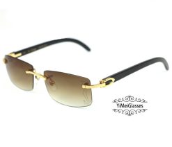 Cartier Horn Patterned Lens Rimless Sunglasses CT3524012