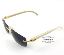 Cartier Buffalo Horn Classic Rimless Sunglasses CT3524012