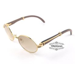 Cartier Patterned Wood Full Frame Classic Sunglasses CT7550178-53