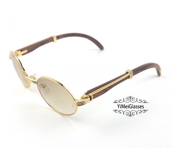 Cartier Stripe Wood Full Frame Classic Sunglasses CT7550178-53