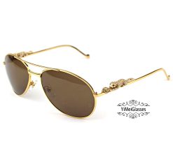 Cartier PANTHÈRE Aviators Diamond Metal Full Frame Sunglasses CT6384080