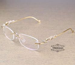 Cartier PANTHÈRE Metal Diamond Classic Rimless EyeGlasses CT6384086