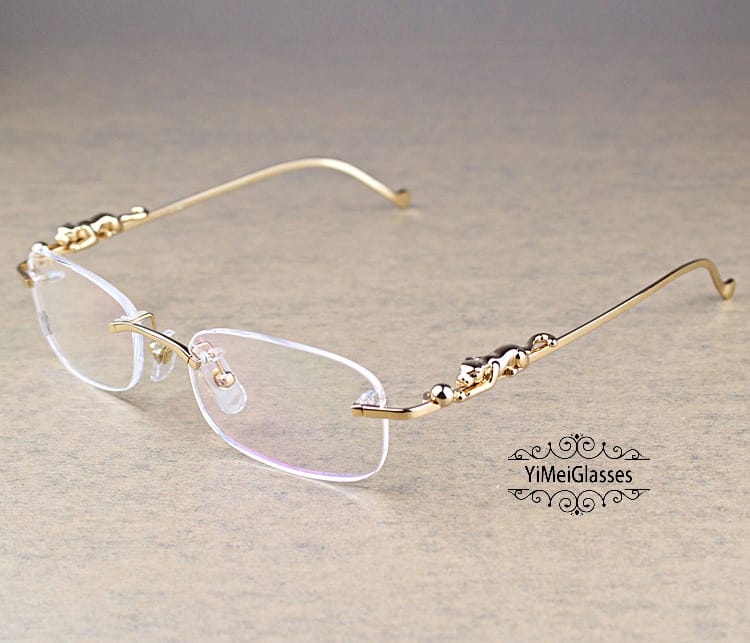 Cartier PANTHÈRE Metal Classic Rimless EyeGlasses CT6384086 Yimeiglasses