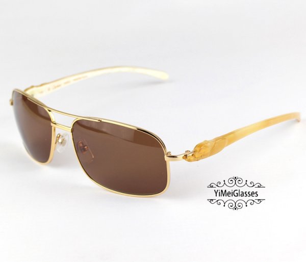 Cartier PANTHÈRE Horn Aviators Full Frame Sunglasses CT6384092