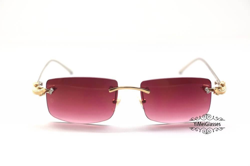 Cartier Crocodile Decor Rimless Sunglasses CT6438289 – Yimeiglasses
