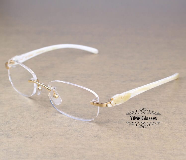 Cartier PANTHÈRE Rimless Buffalo Horn EyeGlasses CT6738033 Yimeiglasses