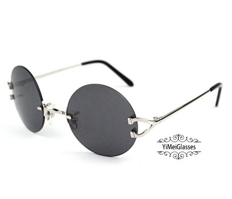 CT2820830 Cartier Retro Round Lens Metal Rimless Sunglasses 2 467x400.jpg