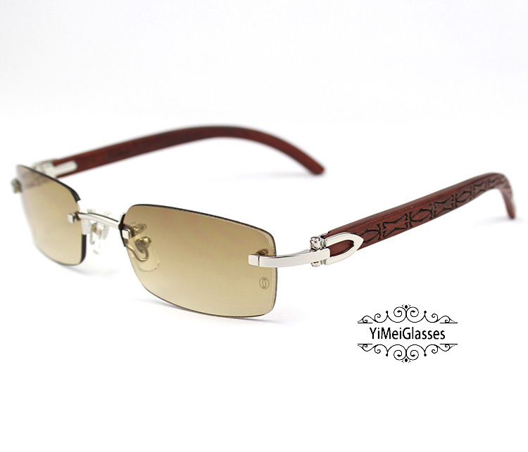 philosopher software Inspect Cartier Eyeglasses Classic RoseWood Rimless-Yimeiglasses
