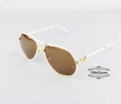 Cartier C Decor Leather Aviators Full Frame Sunglasses CT8299016
