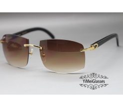 Cartier Sunglasses Horn Big Lenses Classic Rimless CT3524012