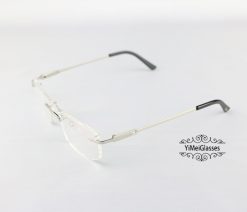 Cartier Logo Decor Diamond Metal Rimless Eyeglasses CT7850332