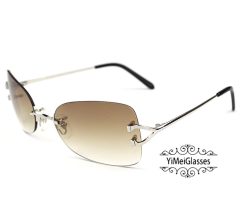 Cartier Retro C Decor Metal Rimless Sunglasses CT2804391