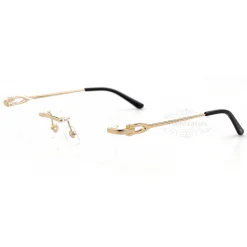 Cartier C Decor Pure Gold Plating Titanium Rimless Eyeglasses CT0521OT (4)