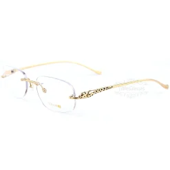 Cartier PANTHèRE Real Gold Plating Titanium Rimless Eyeglasses CT0058 (4)