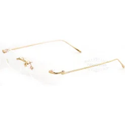 Cartier Oro Real Metalizado Gafas sin montura CT0070 (4)