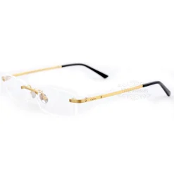 Gafas sin montura Cartier Santos De Titanio chapado en oro auténtico CT0087 (4)
