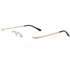 Cartier Real Gold Plating Titanium Santos De Rimless Eyeglasses CT0254 (4)