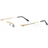Cartier Santos De 18K GOLD Plated Titanium Rimless Eyeglasses CT0349  (4)