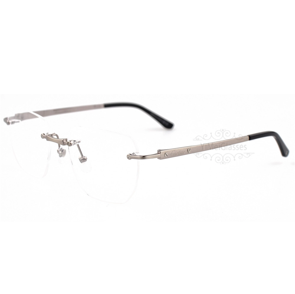 Cartier Santos De 18K GOLD Plated Titanium Rimless Eyeglasses CT0512O (14)