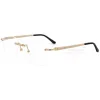 Cartier Santos De 18K GOLD Plated Titanium Rimless Eyeglasses CT0512O (4)