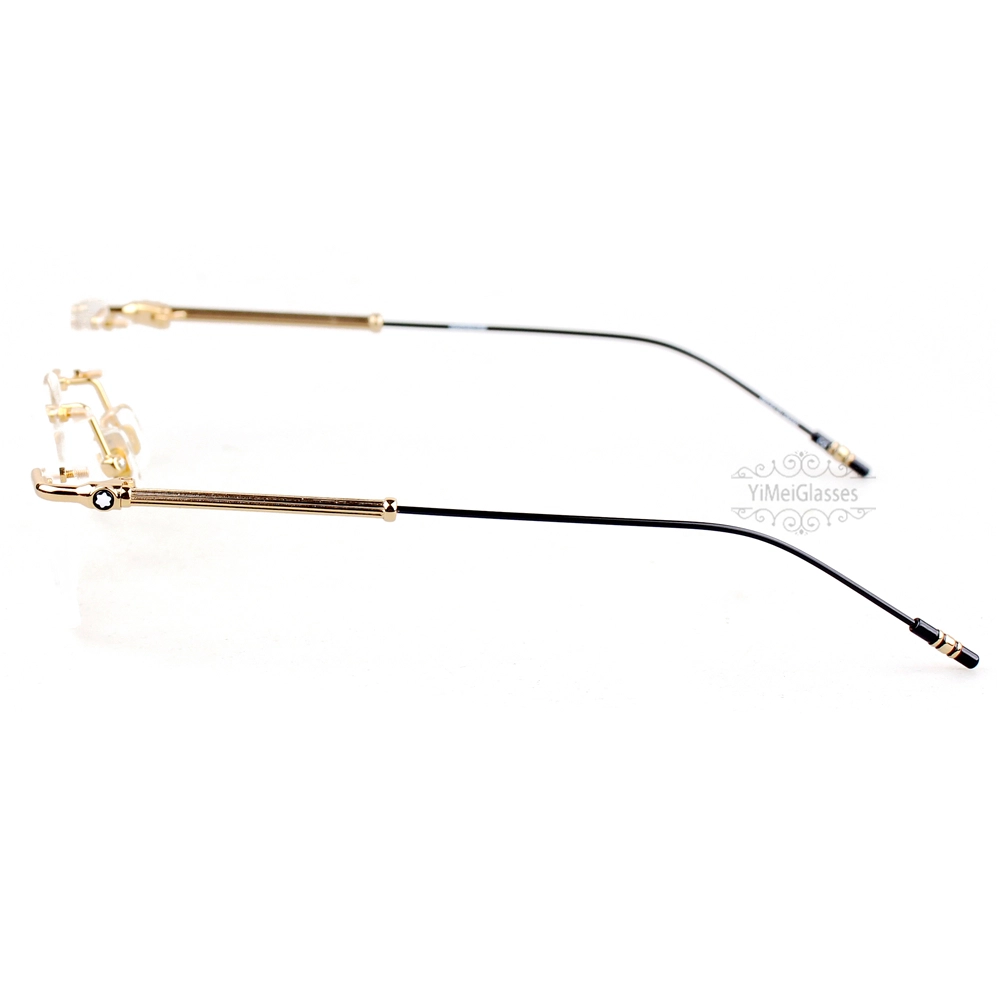 Montblanc Snowcap Emblem Vintage Metal Rimless Eyeglasses MB0038 (5)