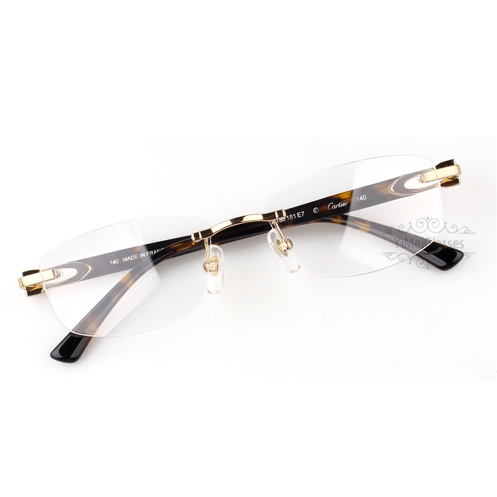 Cartier C Decor Acetate Titanium Rimless Eyeglasses CT0318 (2)