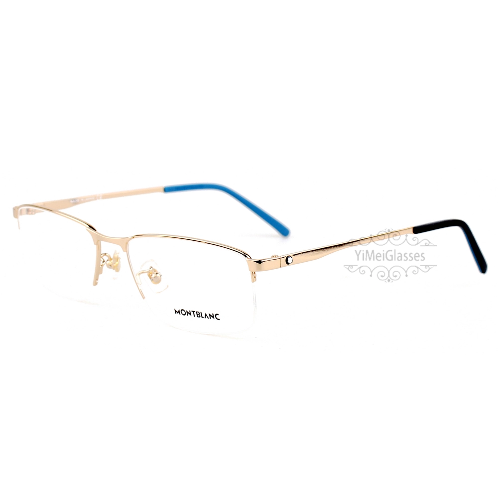 Montblanc Snowcap Emblem Acetate Metal Half Frame Eyeglasses MB0107 (4)