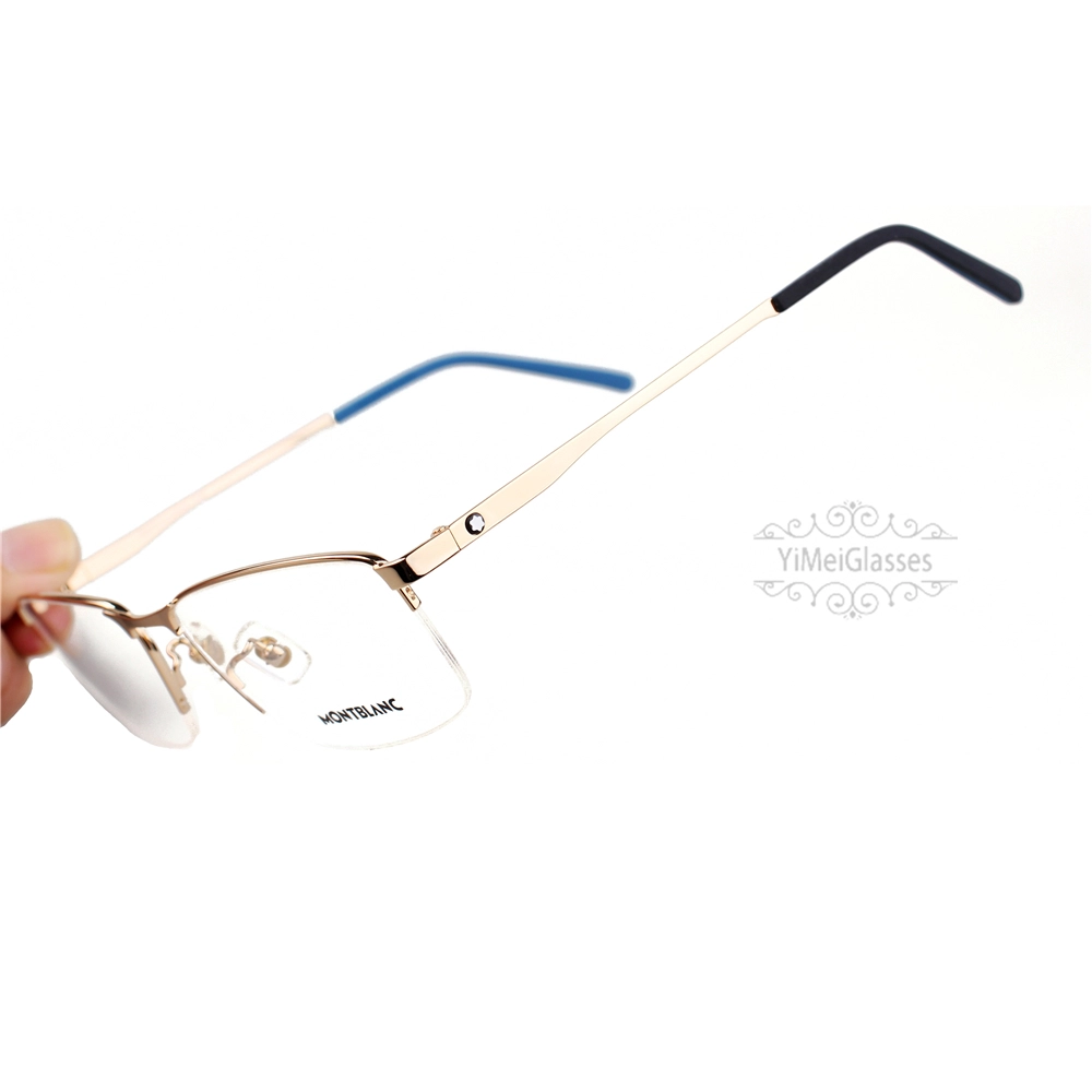 Montblanc Snowcap Emblem Acetate Metal Half Frame Eyeglasses MB0107 (7)