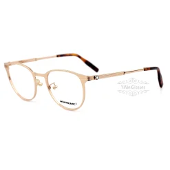 Lunettes de vue à monture intégrale en métal Montblanc Snowcap Emblem MB0095 (3)