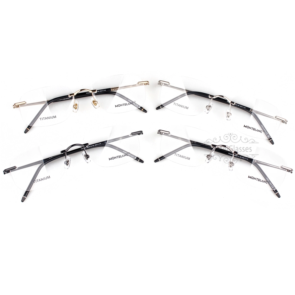 Montblanc Snowcap Emblem Titanium Gafas sin montura MB0071T (1)