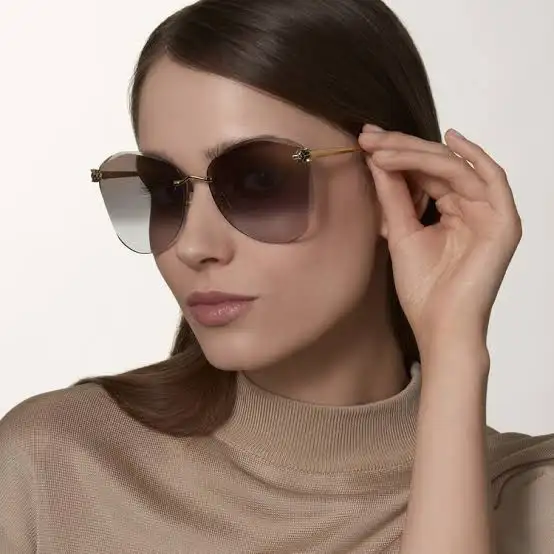 Cartier PANTHèRE Beveled Lens Rimless Sunglasses CT0398s (10)