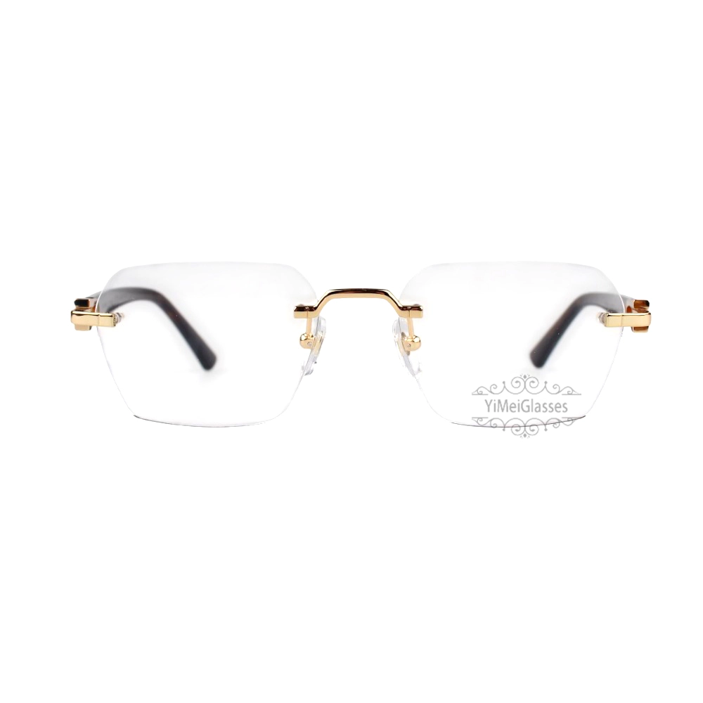 Cartier C Decor 24K GOLD Plated Titanium Rimless Eyeglasses CT0623O (1)