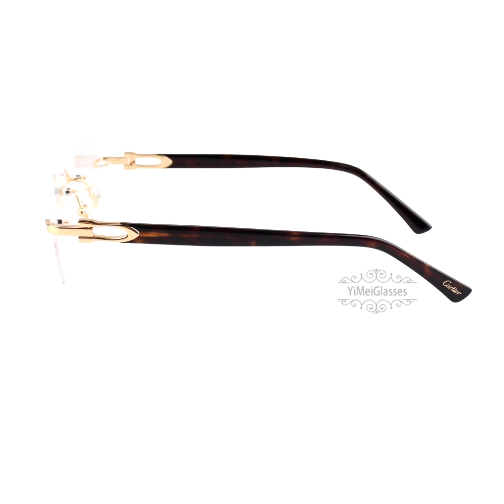 Cartier C Decor 24K GOLD Plated Titanium Rimless Eyeglasses CT0623O (10)