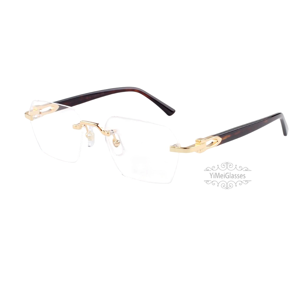 Cartier C Decor 24K GOLD Plated Titanium Rimless Eyeglasses CT0623O (11)