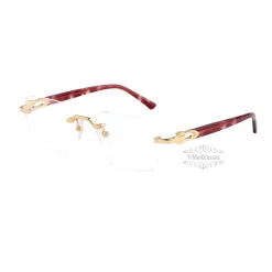 Cartier C Decor 24K GOLD Plated Titanium Rimless Eyeglasses CT0623O (3)