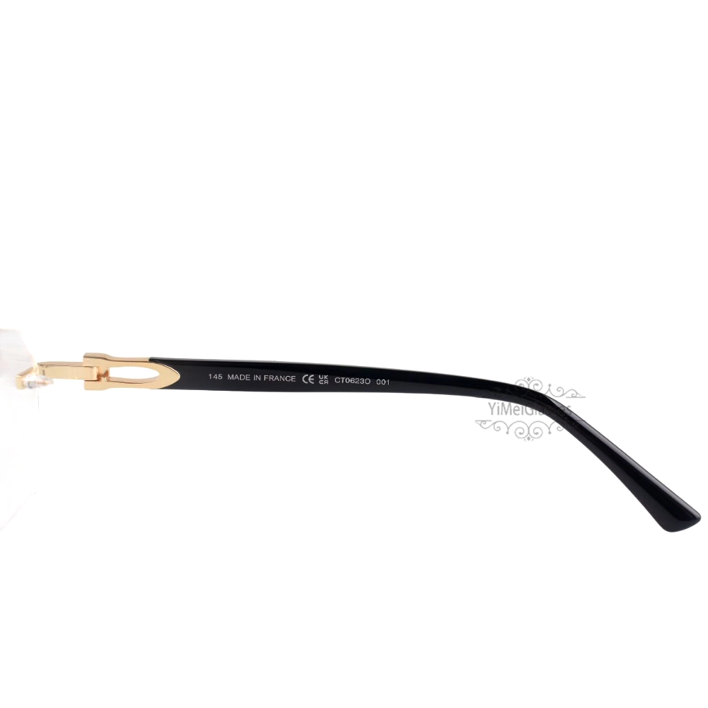 Cartier C Decor 24K GOLD Plated Titanium Rimless Eyeglasses CT0623O (5)