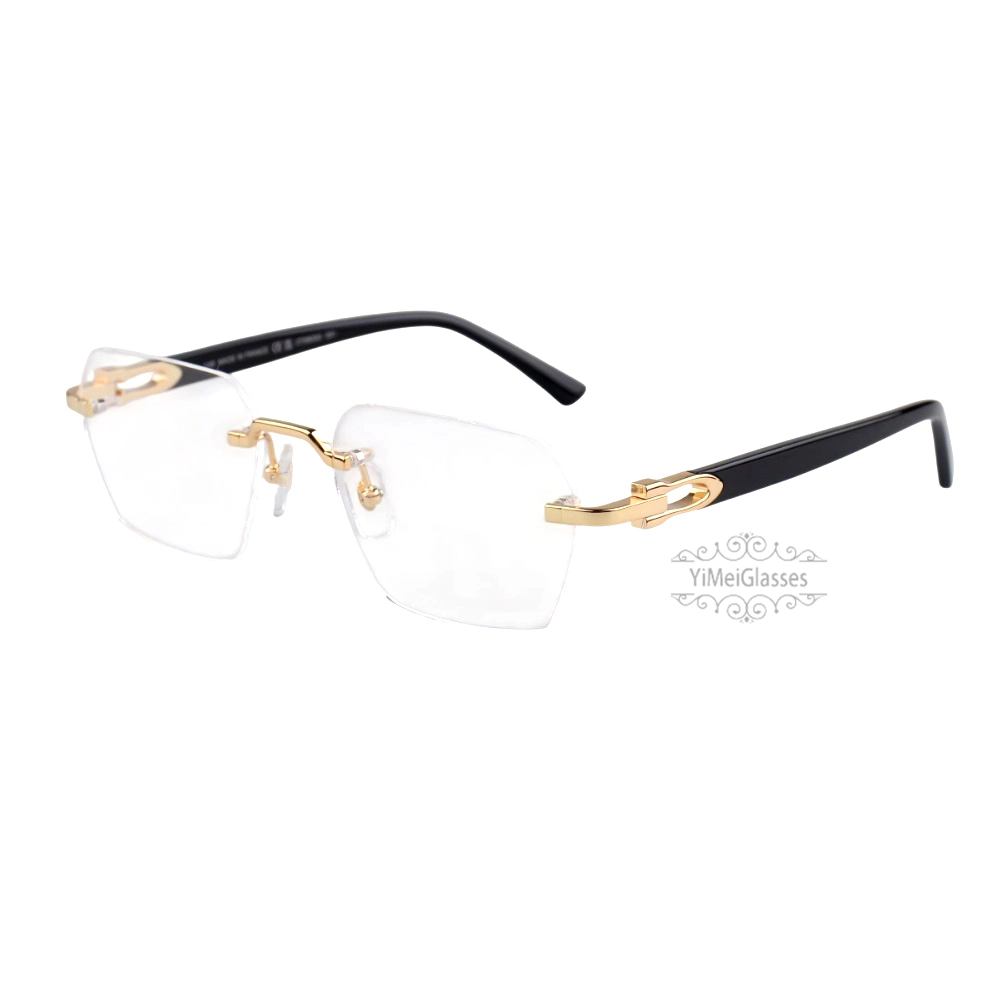 Cartier C Decor 24K GOLD Plated Titanium Rimless Eyeglasses CT0623O (6)