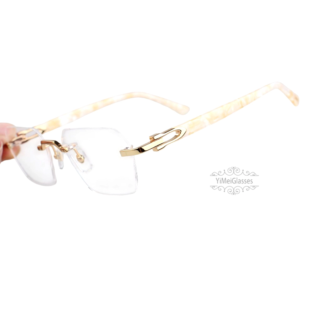 Cartier C Decor 24K GOLD Plated Titanium Rimless Eyeglasses CT0623O (7)