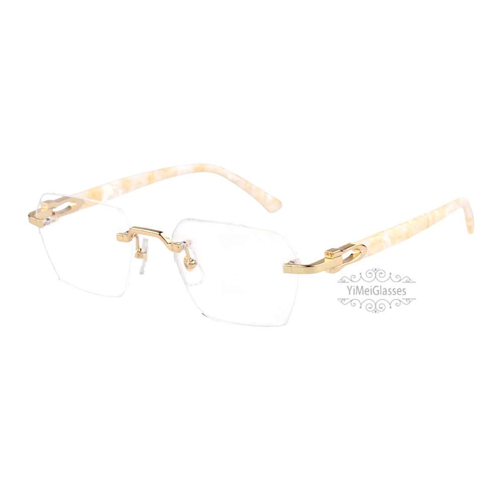 Cartier C Decor 24K GOLD Plated Titanium Rimless Eyeglasses CT0623O (8)