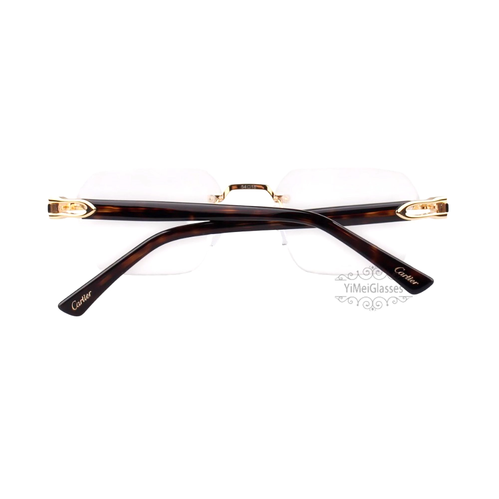 Cartier C Decor 24K GOLD Plated Titanium Rimless Eyeglasses CT0623O (9)