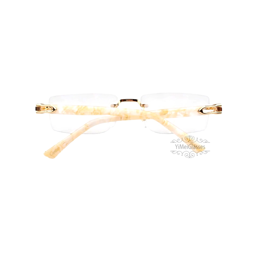 Cartier C Decor Acetate Titanium Rimless Eyeglasses CT0581O (8)