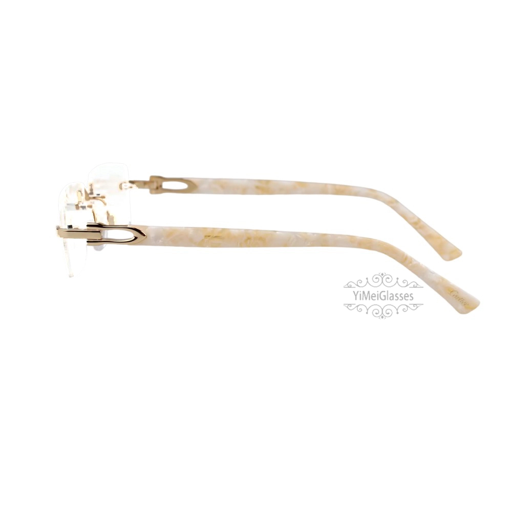 Cartier C Decor Acetate Titanium Rimless Eyeglasses CT0581O (9)