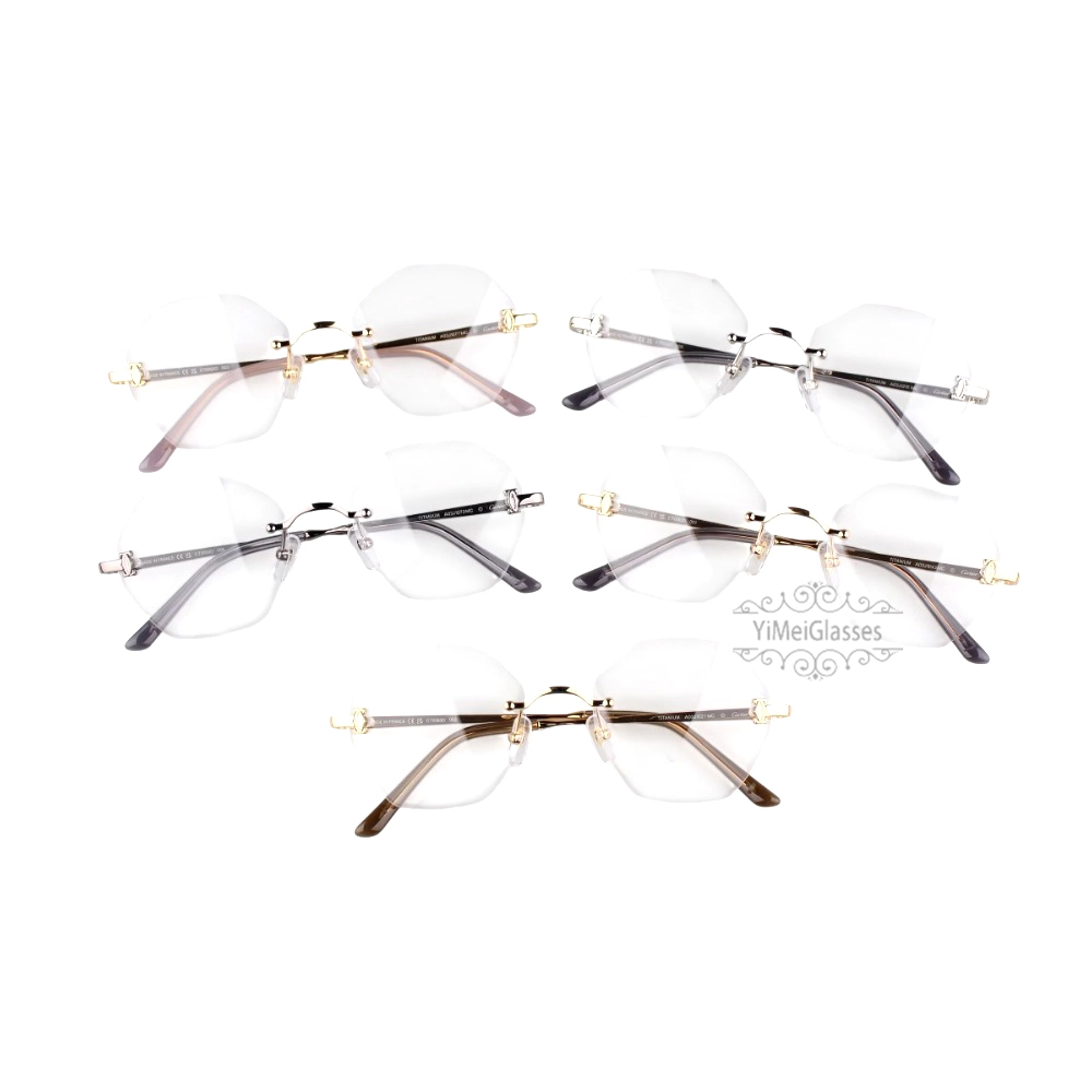 Cartier Icon Collection Titanium Geometric Rimless Eyeglasses CT0593O (1)