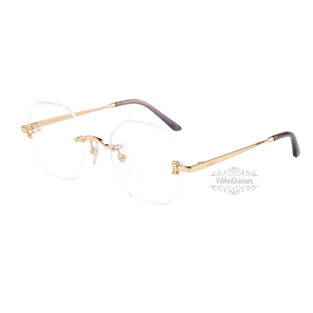 Cartier Icon Collection Titanium Geometric Rimless Eyeglasses CT0593O (2)