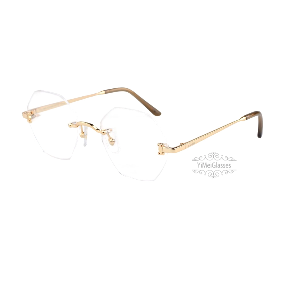 Cartier Icon Collection Titanium Geometric Rimless Eyeglasses CT0593O (4)
