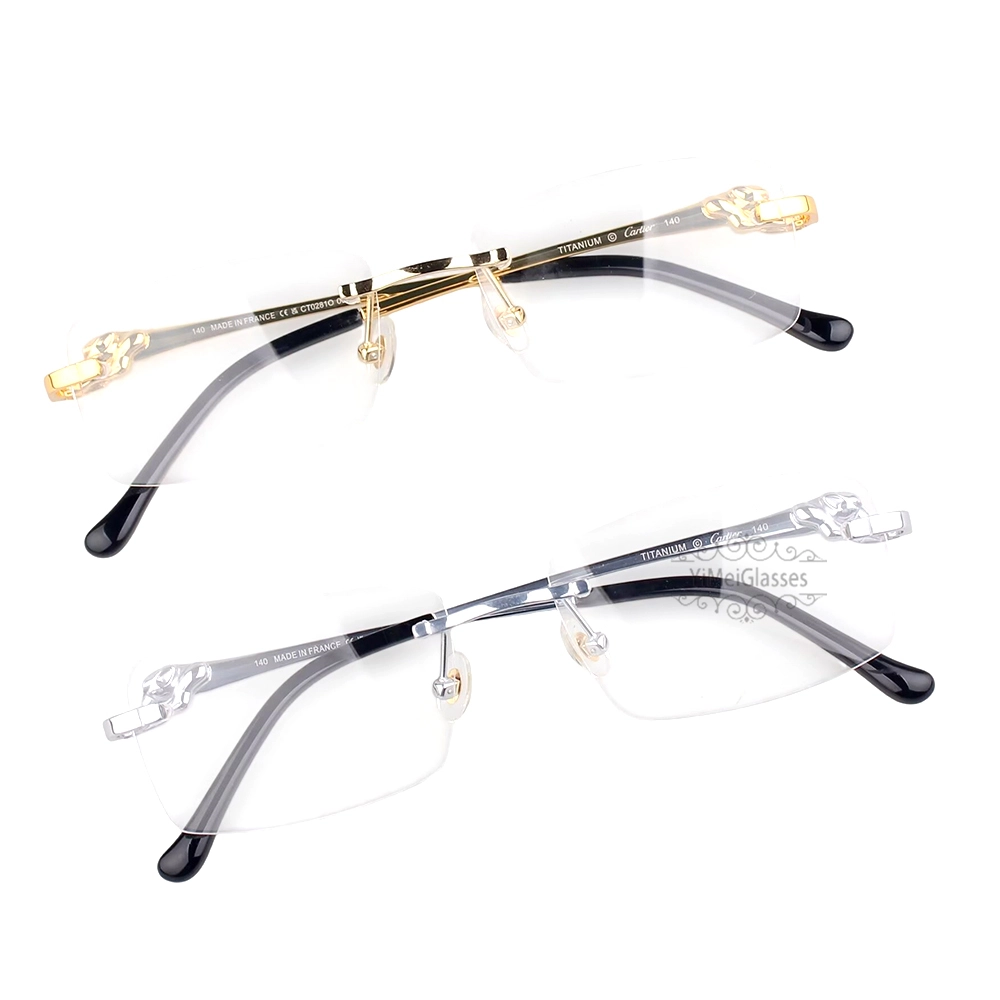 Cartier PANTHèRE Cateye Design Titanium Rimless Eyeglasses CT0281O (1)