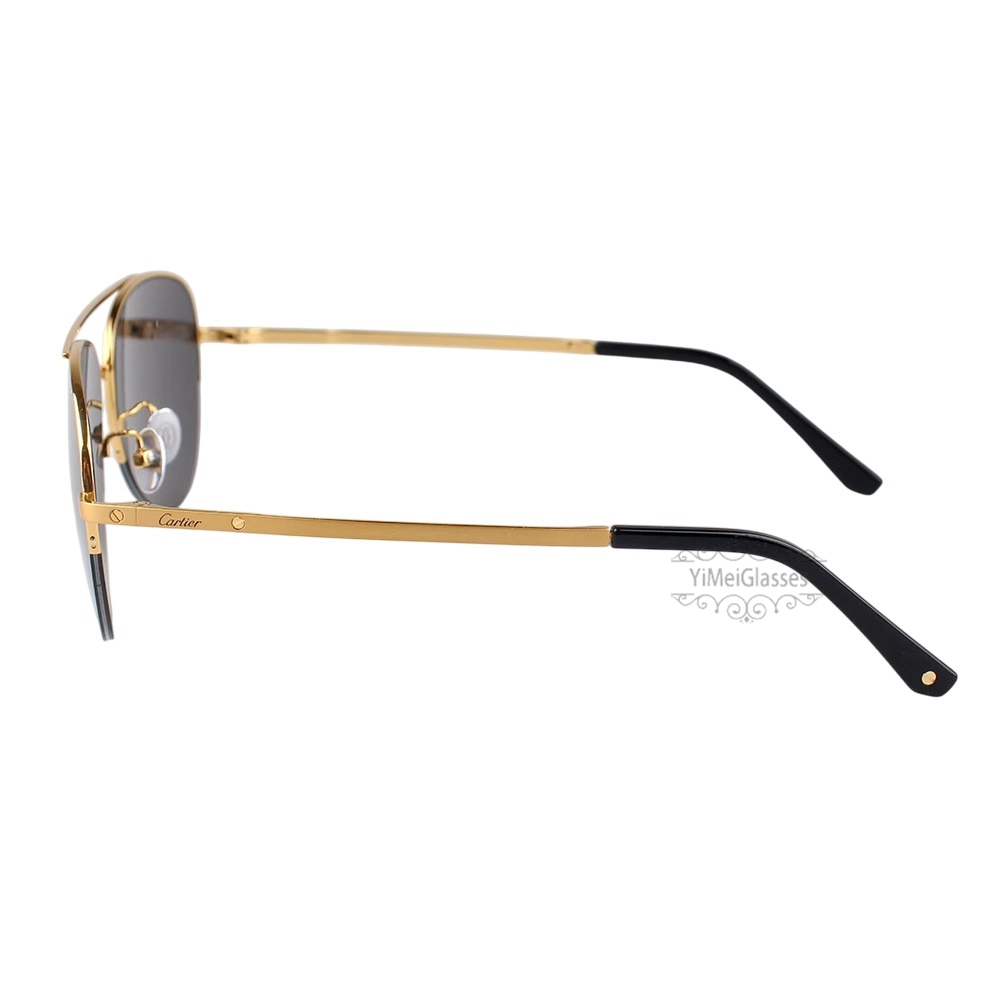 Cartier Santos De Titanium Pilot Double Bridge Half Frame Sunglasses CT0256O (5)
