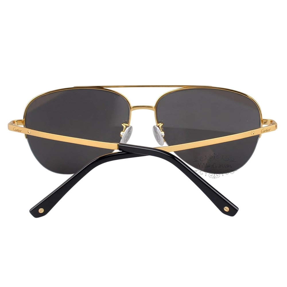 Cartier Santos De Titanium Pilot Double Bridge Half Frame Sunglasses CT0256O (6)